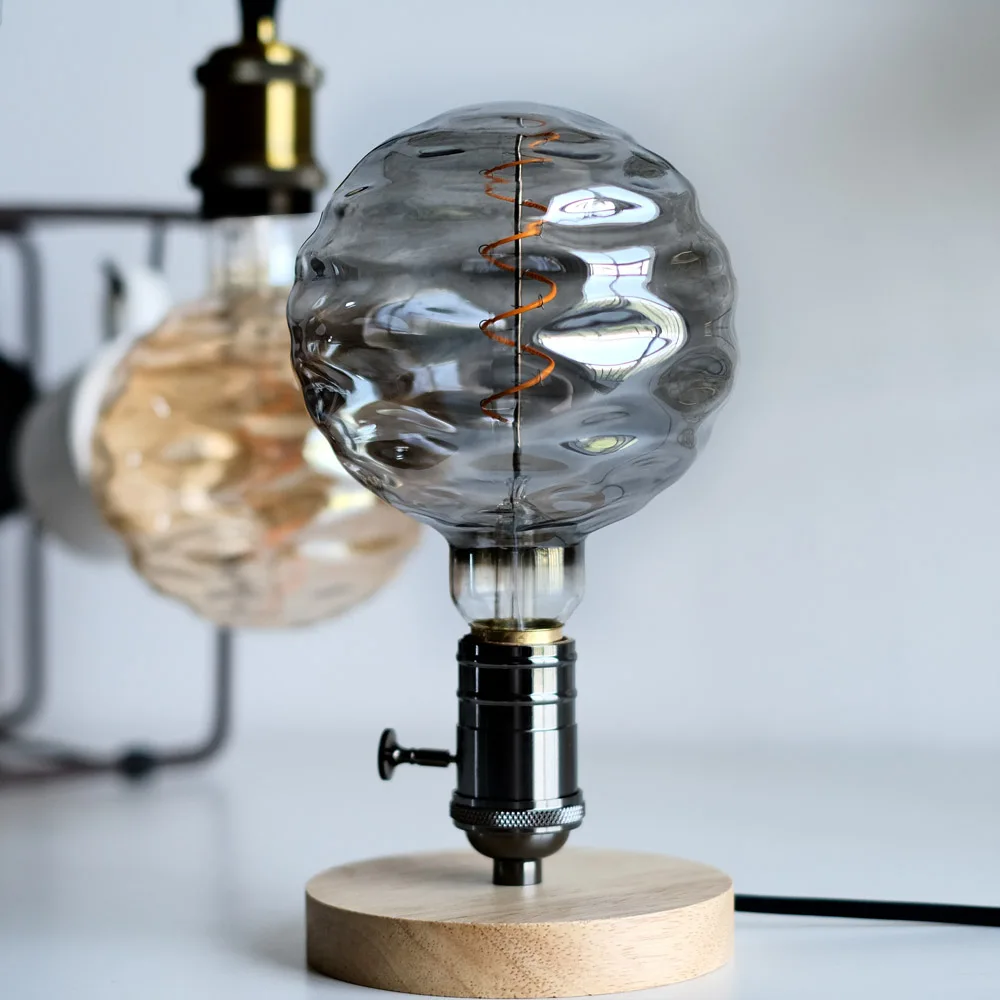 TIANFAN Винтажная светодиодная лампа E27 Эдисон Стиль Большой глобус G125 Swirls 4 Вт с