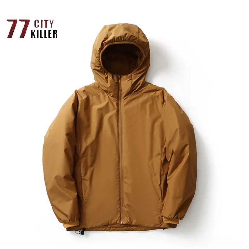 Новая однотонная ветрозащитная Водонепроницаемая Мужская парка с капюшоном