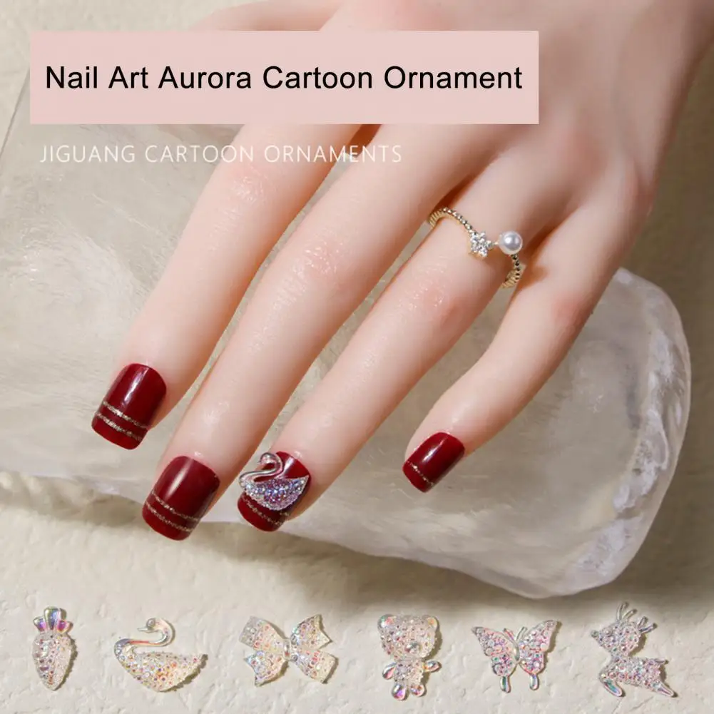 

10Pcs Exquisite 3D Butterfly Bear Cartoon DIY Nail Art Decorations Eco-friendly Shiny Visual Effect 3D Nail Decors