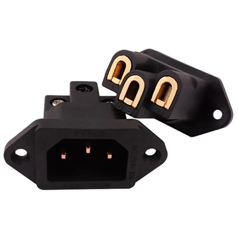 

Audiophile AC IEC Inlet 3 Pin Socket Elecrtric Adapter Pure Copper Gold/Rhodium Plated Audio HIFI Power Connector Chassis Plug
