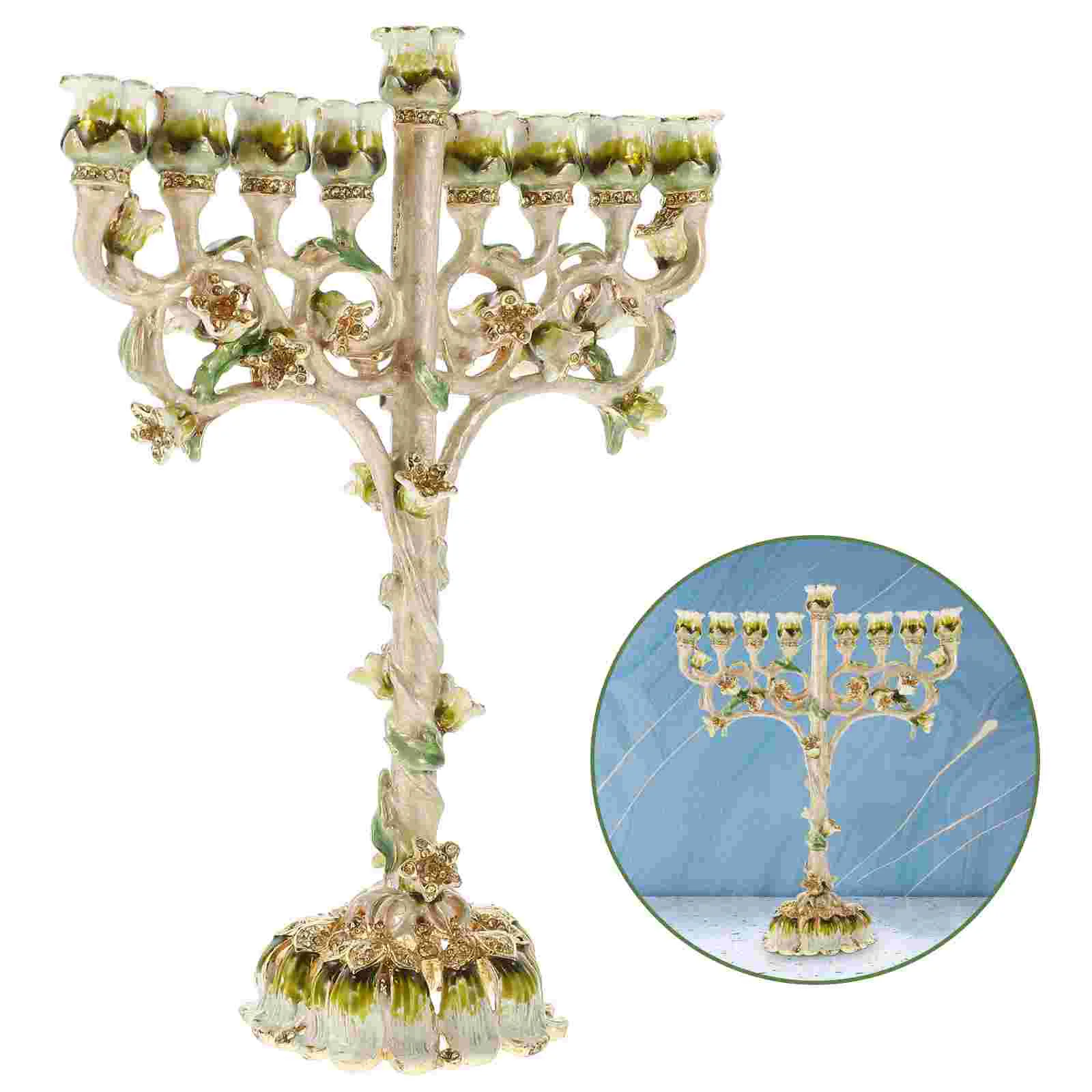 

Holder Taper Holder Desktop 9-branch Stand Centerpiece Party Decor