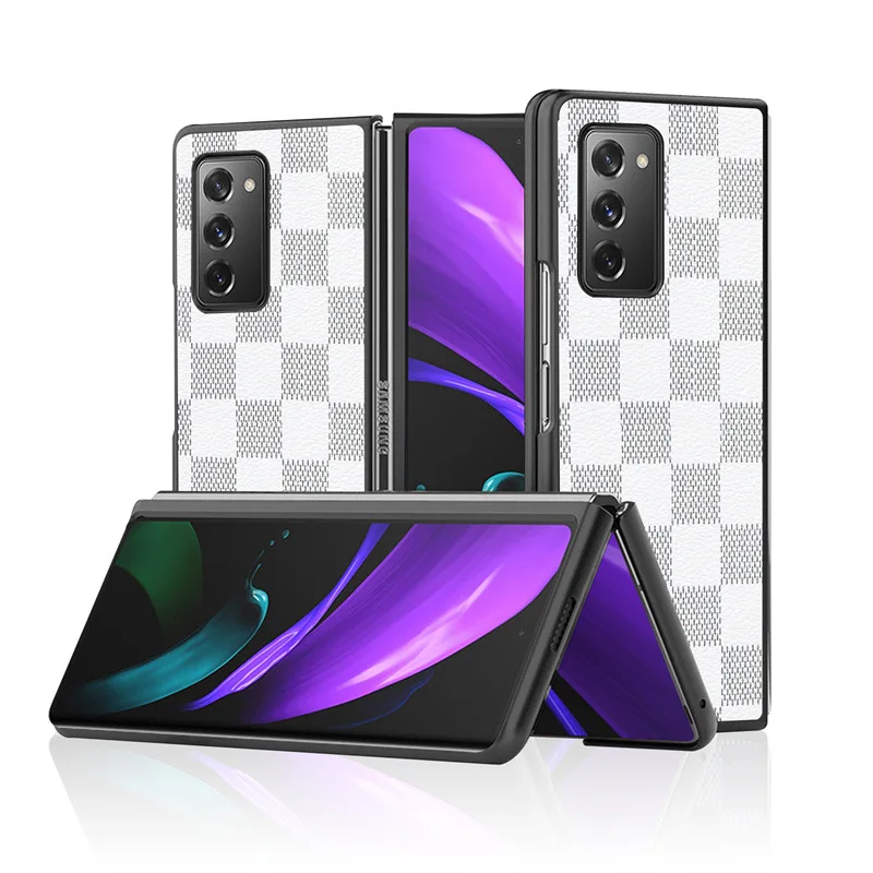 

2022 Business Fashion Grid pattern Case For Huawei Mate X2 leather+PC Phone Protective Cover Coque for Huawei Mate X 2