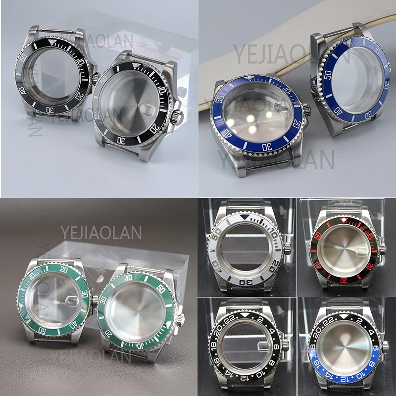 40mm Submariner Men's Watch Case Ceramic Bezel Stainless Steel Fit nh34 nh35 nh36 nh38 eta 2824 miyota 8215 Movement 28.5mm Dial