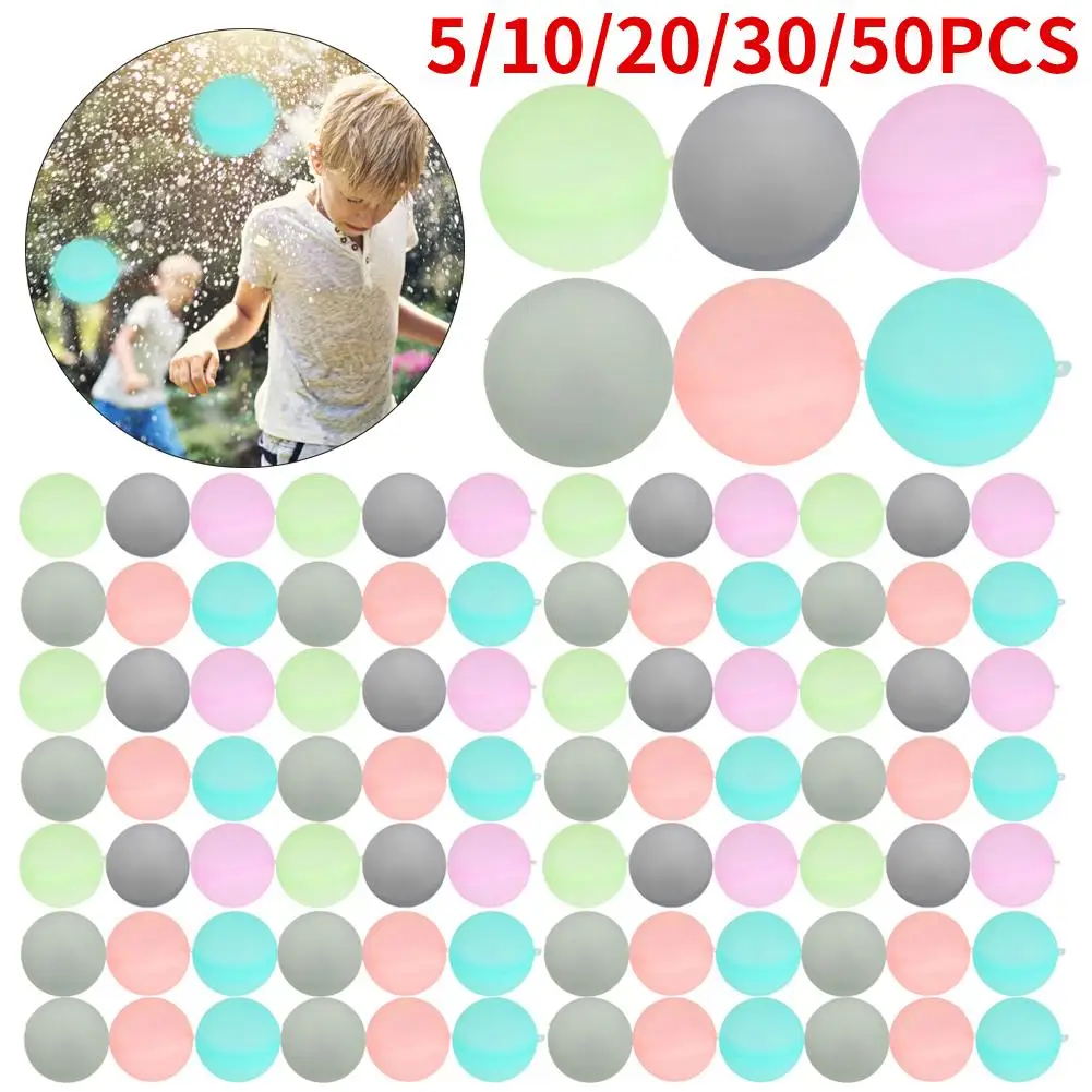 

5-50pcs Reusable Water Bomb Splash Balls Water Balloons Absorbent Ball Pool Beach Play Toy Pool Party Water Fight Games for Kids