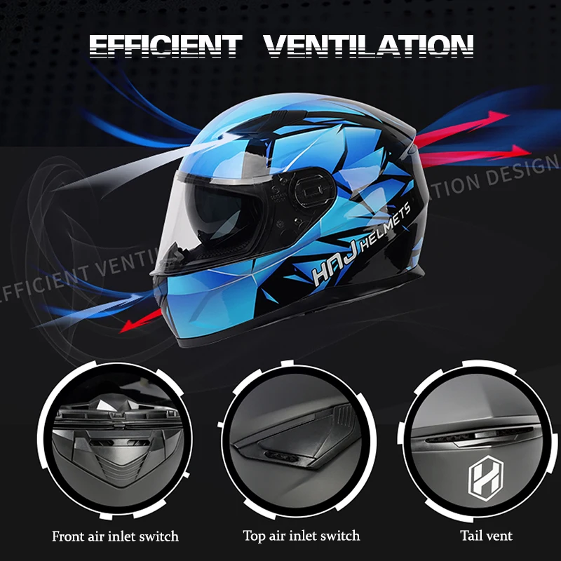 Classic Personality Motorcycle Helmet Comfortable Breathable Full Face Helmet Electric Vehicle Safety Helmet for Men and Women enlarge