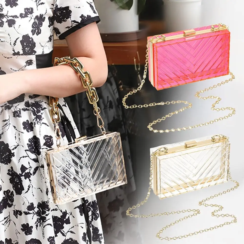 Горячая со съемной цепочкой-клатч акриловая сумочка-кошелек прозрачная женская