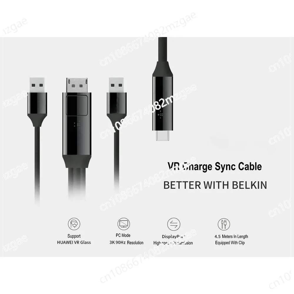 Компьютерный кабель Belkin VR Charge Sync поддерживает высокоскоростную передачу DisplayPort