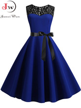 Vestido de verano de retazos de encaje azul...