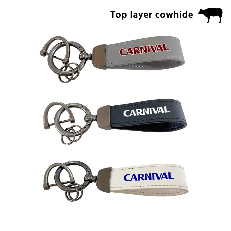 

Top Layer Cowhide KeyChain Car Accessories Custom Logo For Kia Carnival 2021 2022 Carnival KA4 EX SX LX Accessories