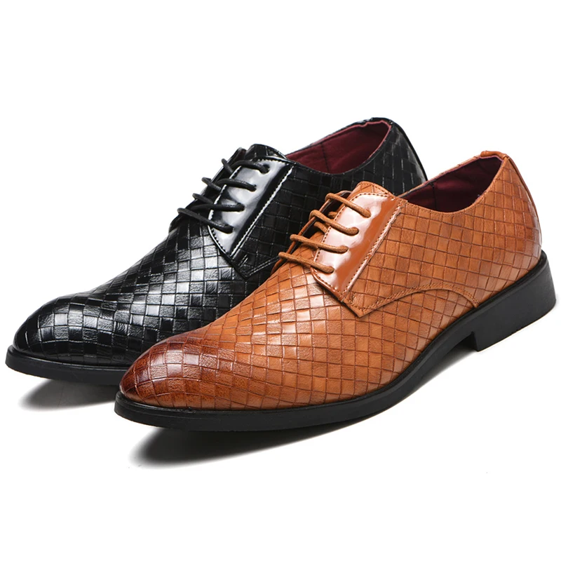 

New Plaid Male's Multicolor Leather Shoes Brand Business Causal Fashion Men's Shoes Comfortable And Breathable Leather Shoes