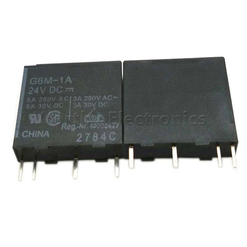 Бесплатная доставка, оптовая продажа, 10 шт./лот, реле G6M-1A 24VDC 5A 4pin