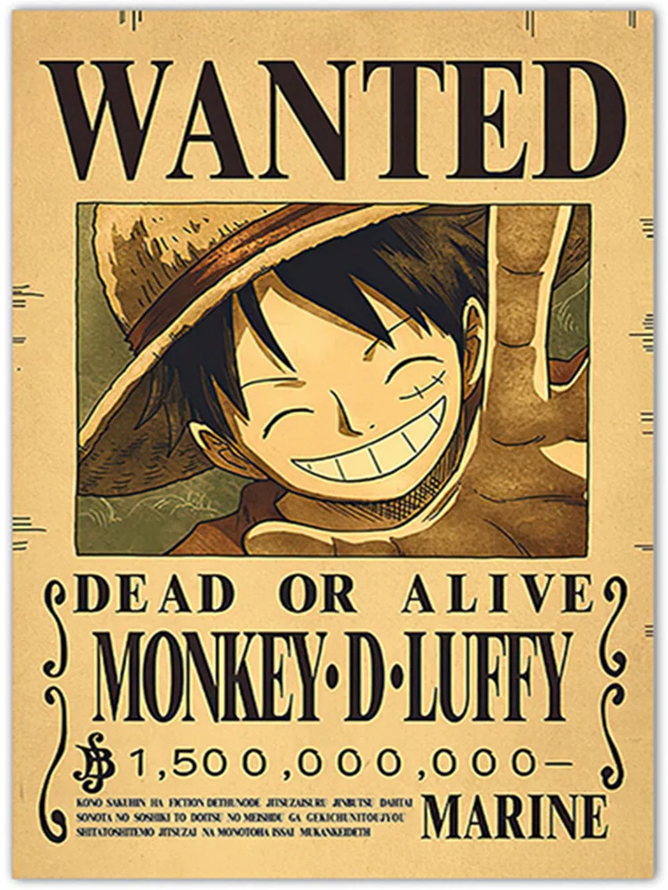 Bandai One Piece Аниме пиратские постеры желаемые винтажные для детской комнаты