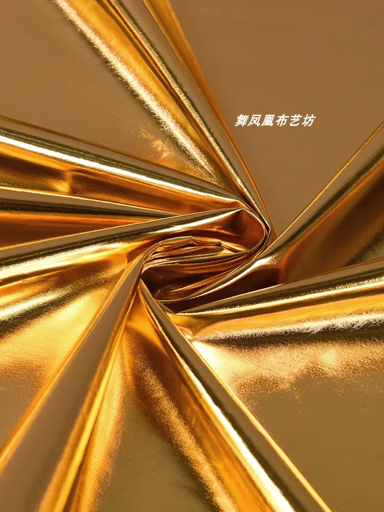 Двусторонняя блестящая золотистая ткань из искусственной кожи