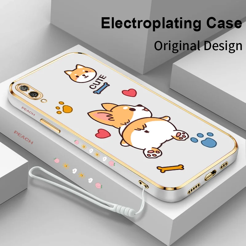 

Lovely Kirky Electroplating Phone Case for Huawei Y7 Pro 2019 Y8P Y9 Prime Enjoy 9 10 Plus 10S P Smart S Silicone Cover