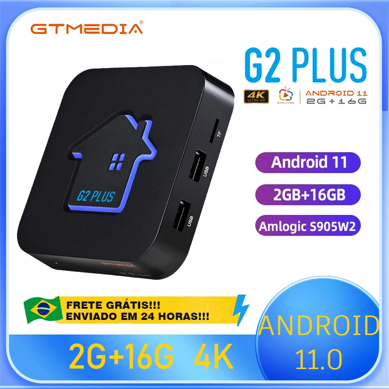 Оригинальная Смарт ТВ-приставка GTMEDIA G2 Plus Android 11 Netflix медиаплеер поддержка 4K 60fps UHD