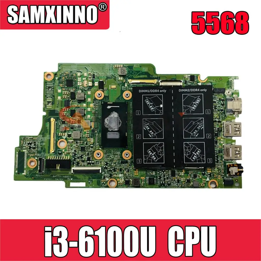 

Оригинальная материнская плата для ноутбука DELL 5568 5368 7579 5378 Core SR2EU i3-6100U материнская плата 0JV40X 15296-1