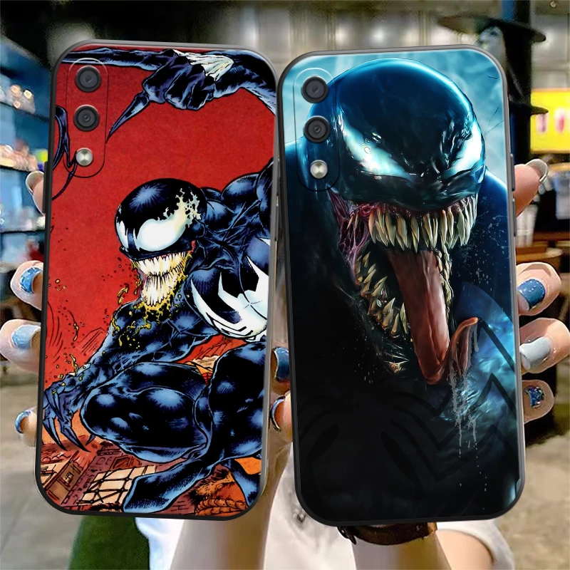 

Marvel Venom Phone Case For Samsung Galaxy M11 M12 M10 M20 M22 M30 M32 M51 Funda Liquid Silicon Coque Back Carcasa Black