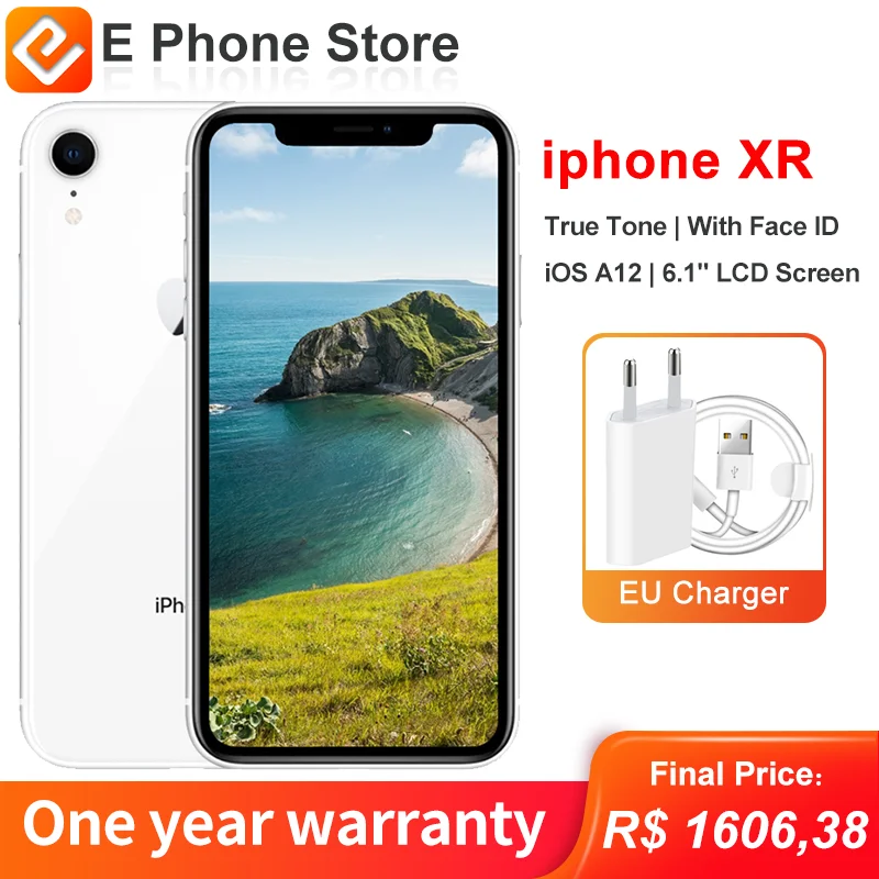 Apple iPhone XR 64GB/128GB Unlocked Smartphones With Face ID A12 Bionic Chip 6.1 Inch LCD Screen 12+7MP Camera 4G LTE