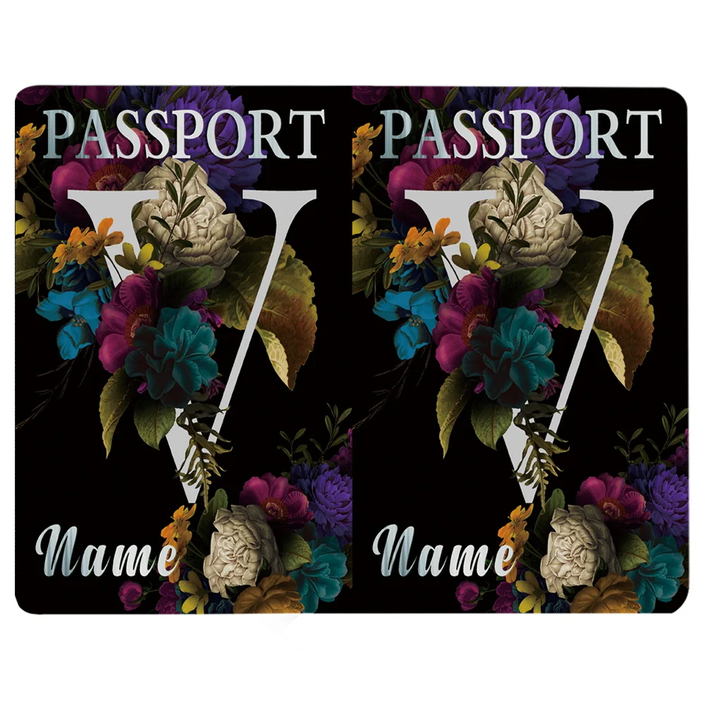 Travel Customize Any Name Passport Sleeve ID Cover Unisex Bank Card Holder Letter Print Protector Business Pu Leather Case images - 6