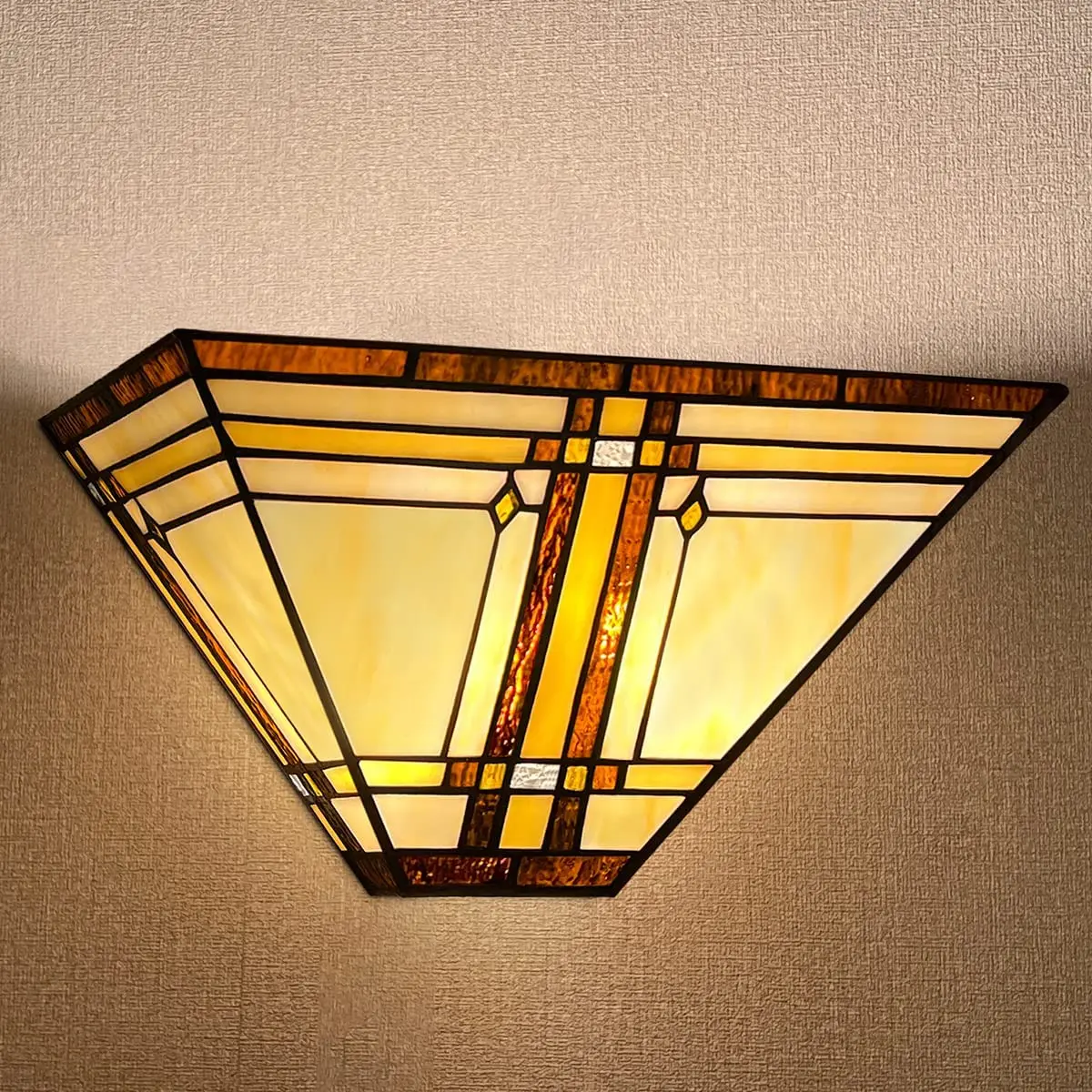 

Tiffany Style Wall Sconce Lamp-12'' Stained Glass Mission Wall Lighting For Living Room Bedroom Corridor Hallway