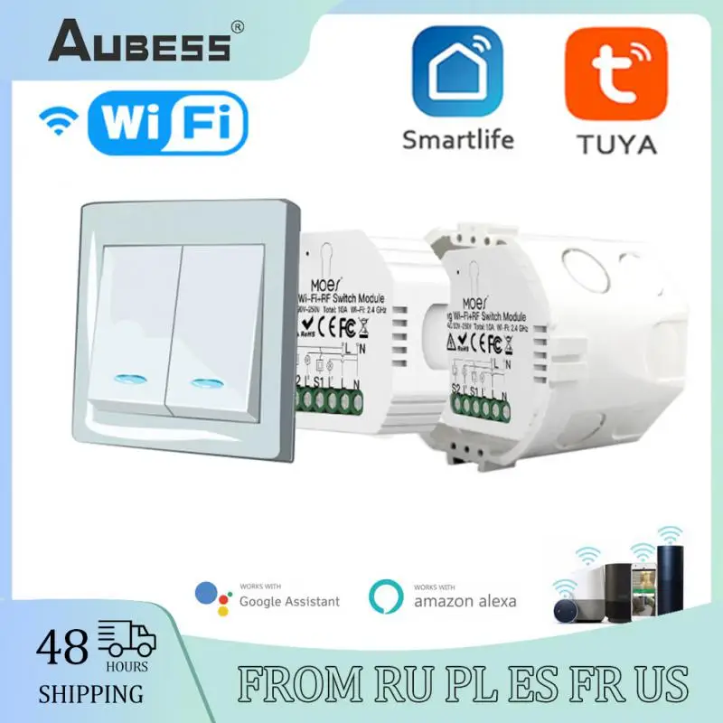 

Умное реле переключателя 90-240В Wi-Fi RF433, 1 клавиша, 250 каналов
