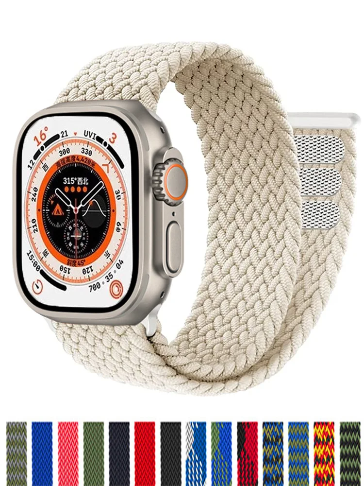 

Braided Solo Loop For Apple watch Band 44mm 40mm 45mm 41mm 42mm ultra 49mm correa bracelet Apple watch series 7 3 5 se 6 8 Strap