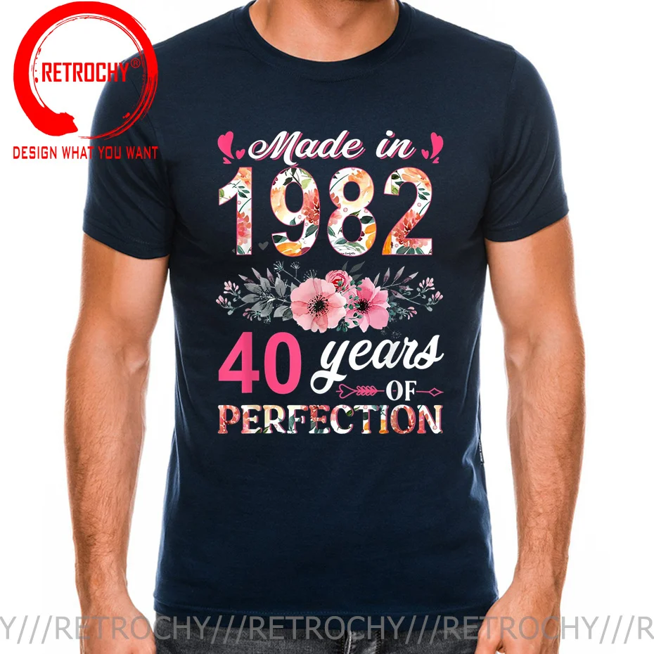 Футболка мужская с цветочным принтом на 50 лет дней рождения |