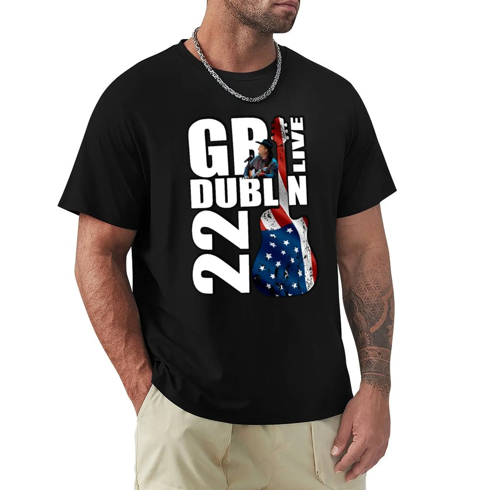 Фото Гарт Брукс - GB Live Dublin 2022 - Тур по стадионам - Классическая рабочая футболка с коротким рукавом №1