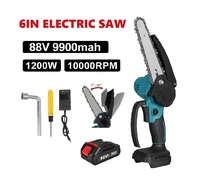 6 inch 88v cordless mini pruning saw electric chainsaws woodworking garden trimming saw power tools for makita battery