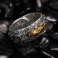 chinese feng shui ring silver plated coins adjustable rings for women men amulet wealth lucky jewelry birthday u1s5