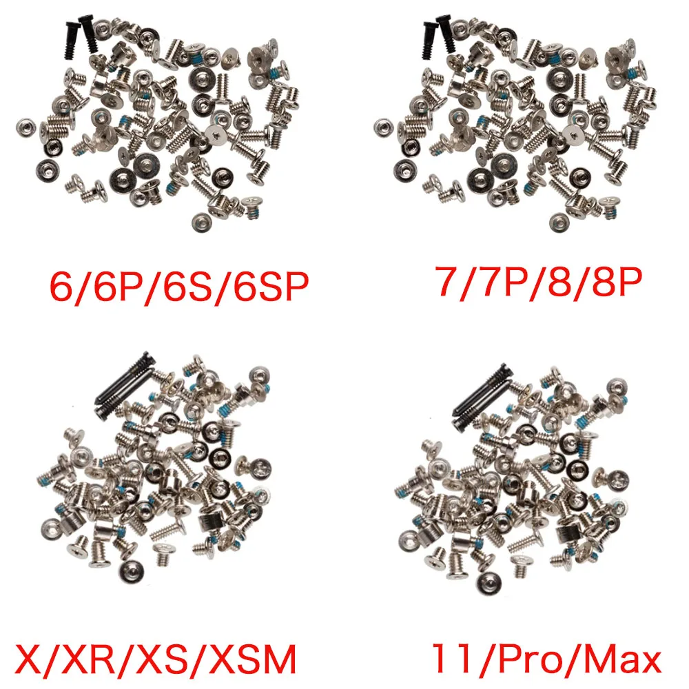 

Full Screw Set For iPhone 6 6s 6P 7 8 7Plus X XR XS 11 11Pro Max Repair Bolts Complete Kit Replacement Accessories