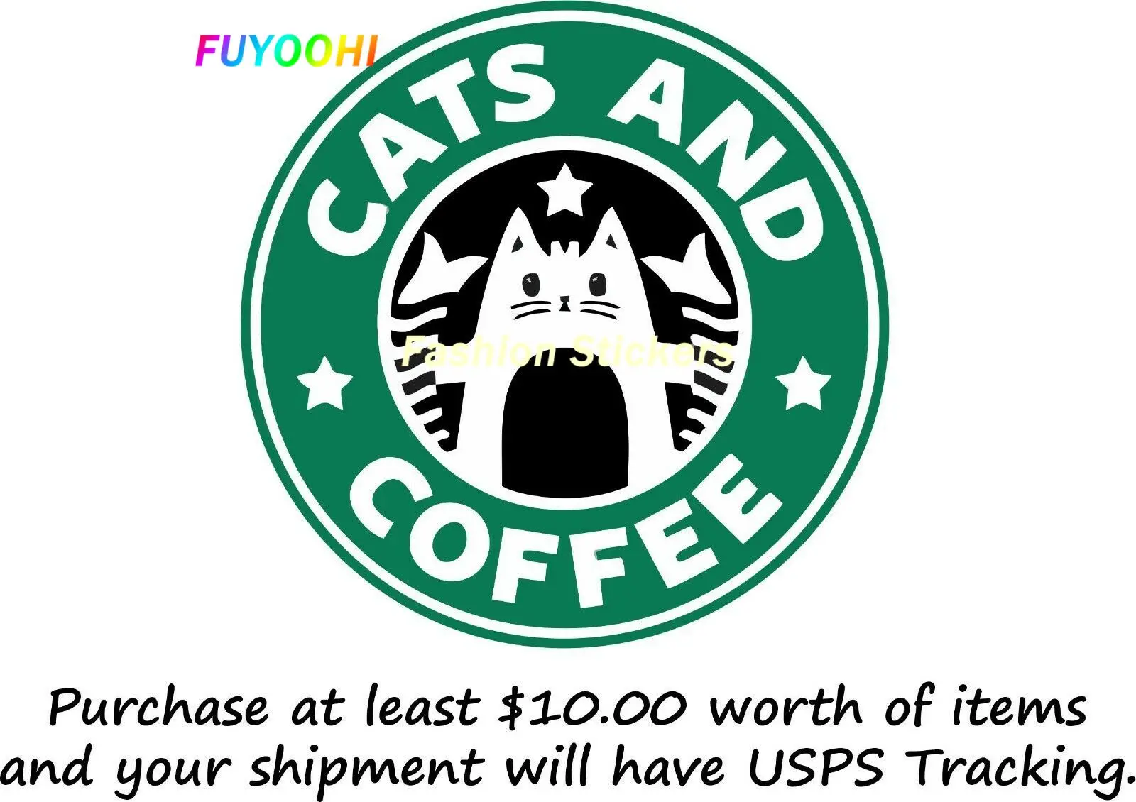 

Cartoon Car Sticker Vinyl Auto Parts Window Car Styling Cover Scratch Decal PVC Cat and Coffee Window/Hard Hat Decal Sticker