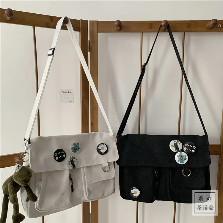 

Japanese Simple Messenger Bag Ladies Handbags Shoulder Bag Student School Bags Canvas Crossbody Bags for Women Satchels Bolsas