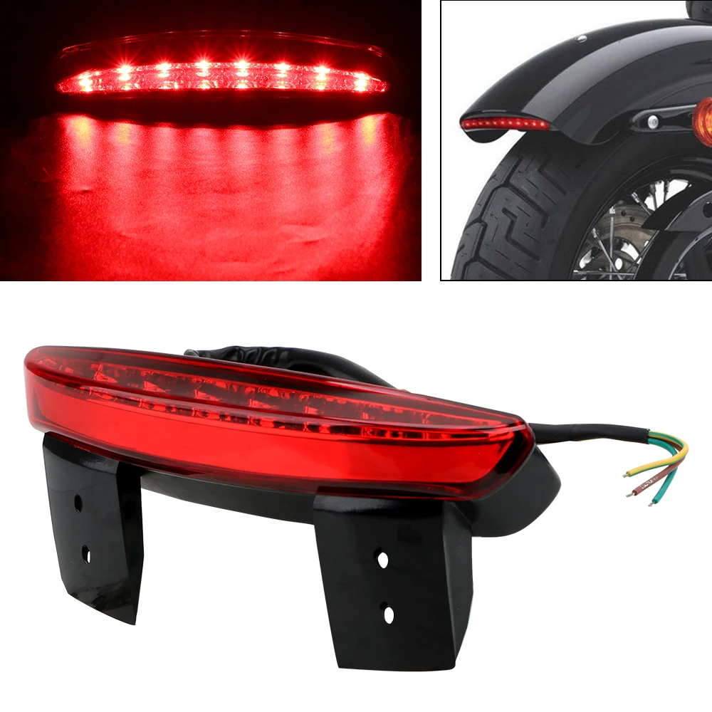 

Red LED Brake Tail Light For Bike Motocycle Touring Sportster XL 883 1200 Cafe Racer Rear Fender Edge Taillight