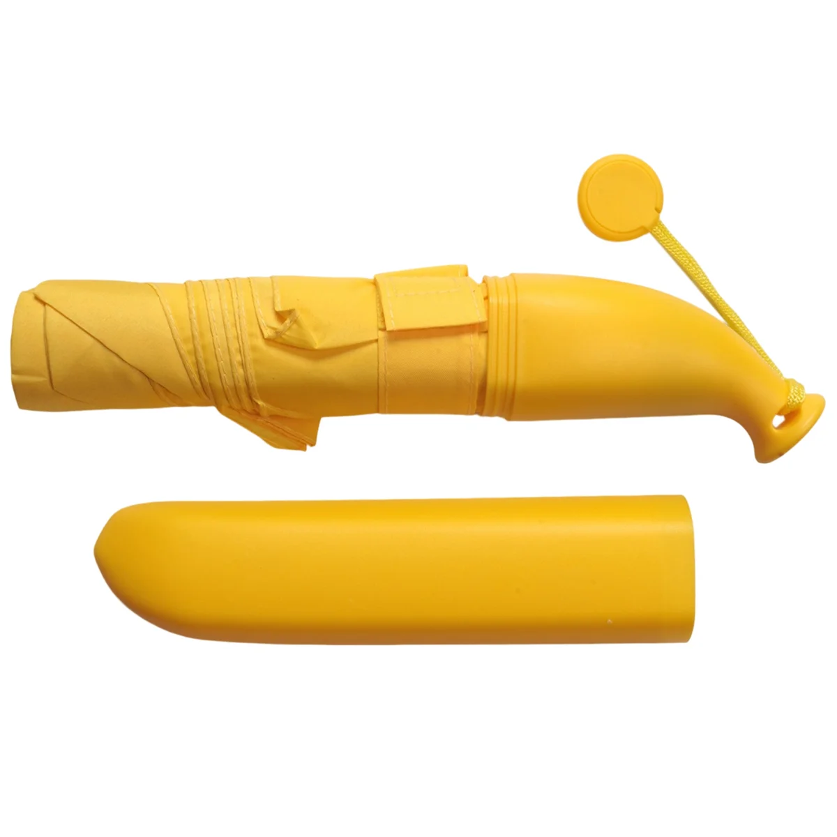 Складной зонт-банан желтый