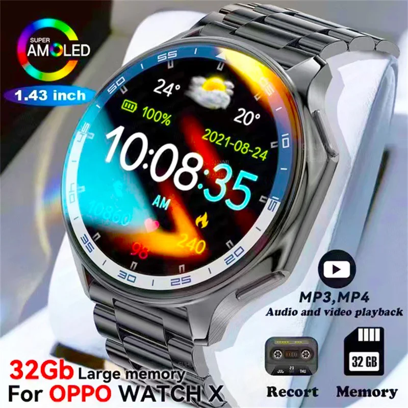 Мужские Умные Часы Совместимые С Oppo 32 Гб Amoled Hd Сенсорный Экран 3d Визуальный