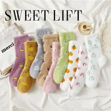 하이 퀄리티 소재 푹신한 양말, 부드럽고 푹신한 여성용 따뜻한 겨울 양말, 크루넥 양말, 따뜻하고 편안함, 상승 트렌드
