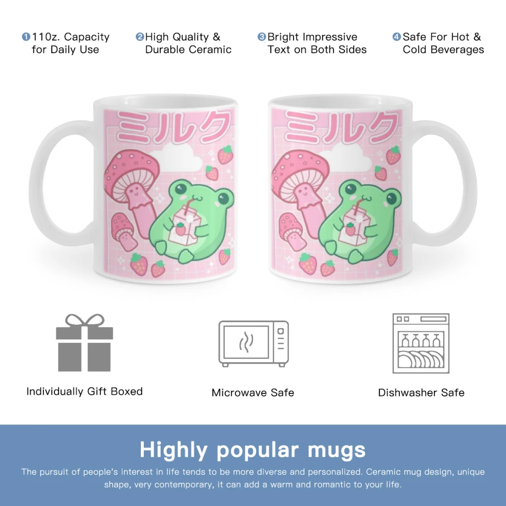 Cottagecore Kawail Frog бесплатная доставка керамическая чашка кофейная овсянка для