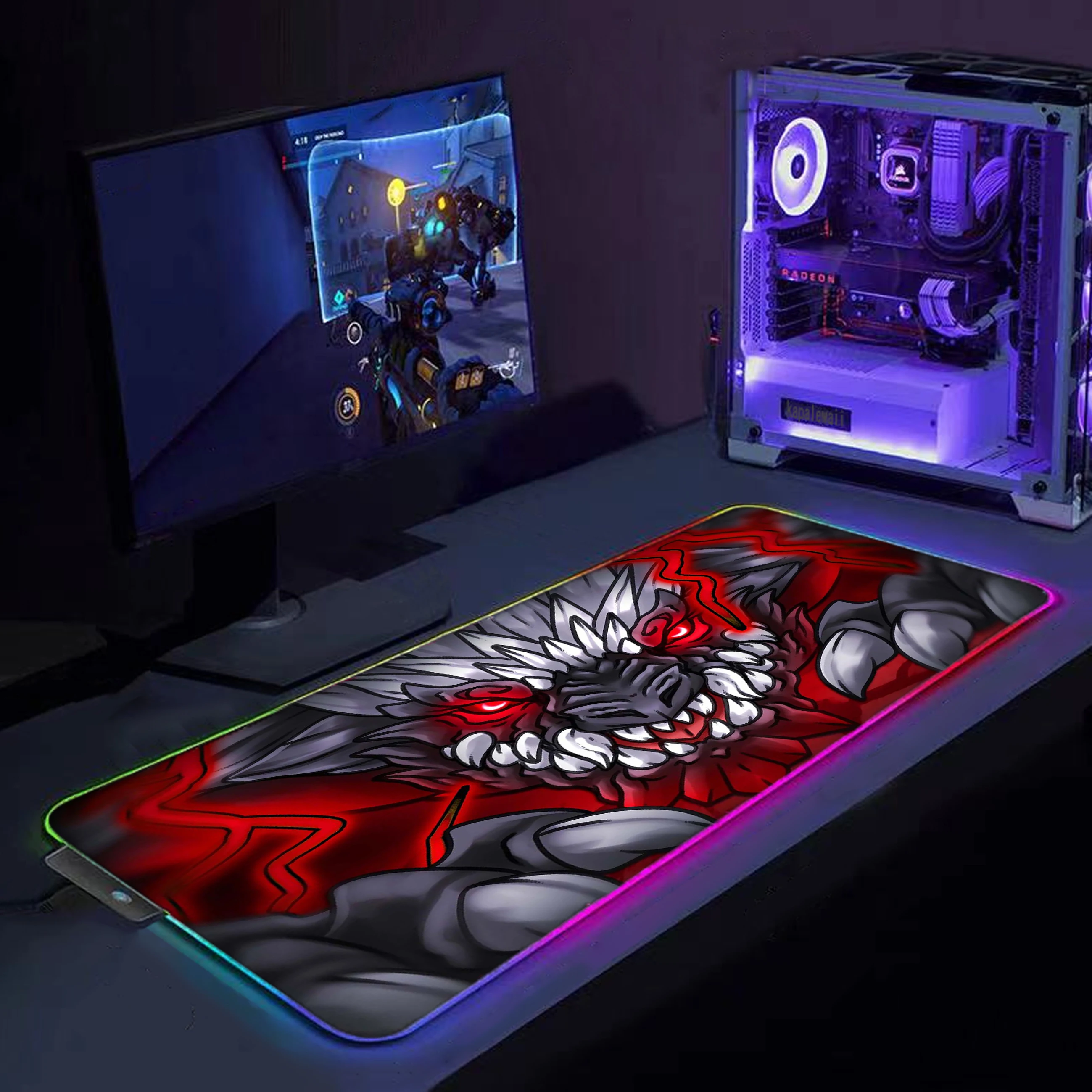 

LED Light Mousepad RGB Keyboard Gaming Large Desk Mat Colorful Mouse Pad Monster Dragon Computer Gamer PC Mausepad XXL 90x40