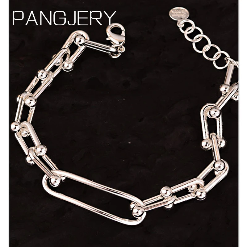 

Простой полый браслет PANGJERY серебряного цвета для женщин, пар, геометрический, ручной работы, Классический ювелирный аксессуар на годовщину,...