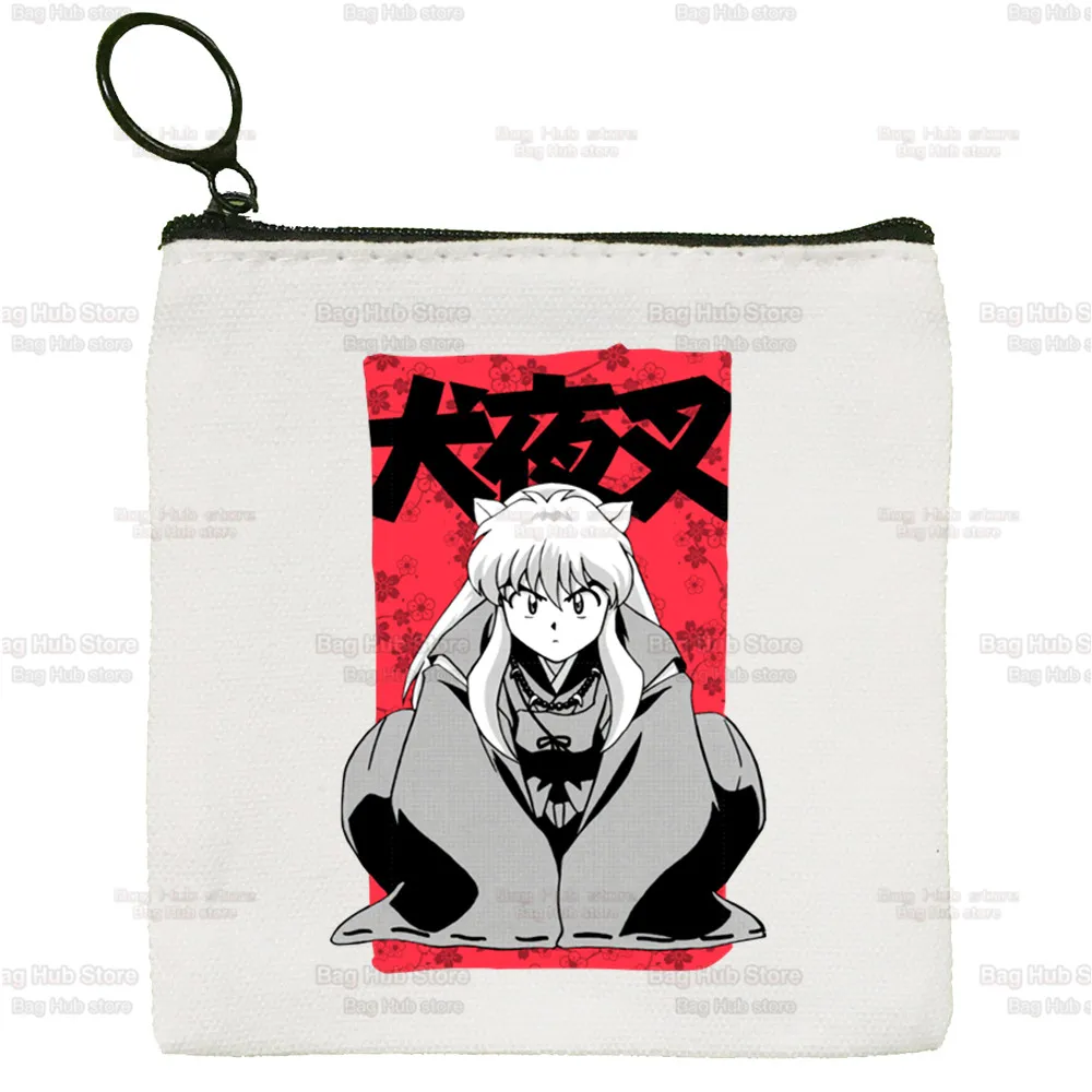 Inuyasha Sesshoumaru Higurashi Kagome Simple Canvas Coin Purse Cute Cartoon Key Case Lady Bag Coin Storage Bag