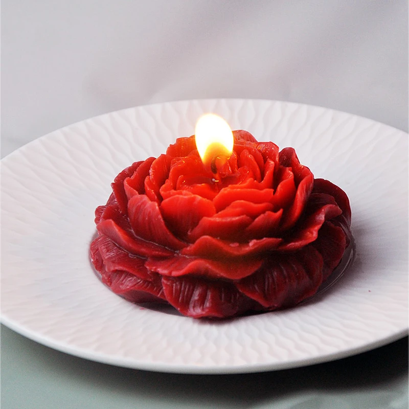 

Handmade wedding candles vintage red peony flower scented candles home decorative aromatic candles Mother's day gifts candles