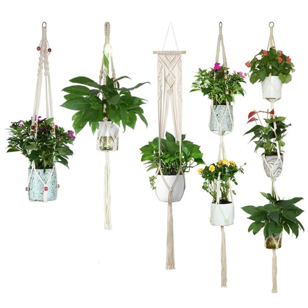 

Braided Hanger Pot Hanging Rope Basket Green Plant Gifts Rope New Basket Flower Pots Cotton Desk Plant Handcrafted House
