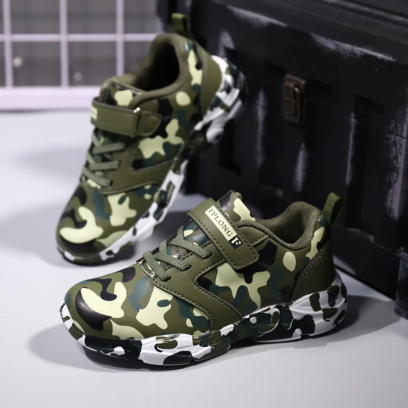 

Fashion Kid's Shoe Camo Designer Non-Slip Rubber Outsoles Children Walking Shoes Breathable Lining Sneakers Leisure Zapatillas
