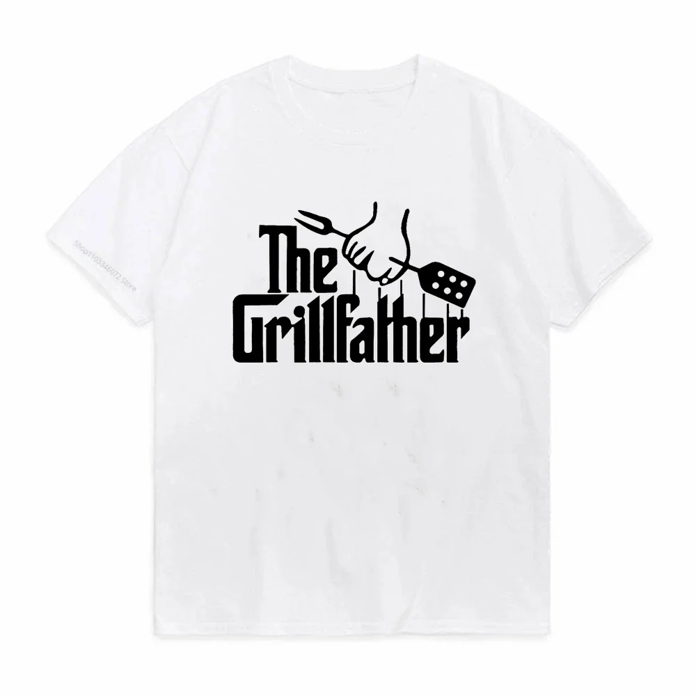 Фото Мужская модная футболка The Grillfather Funny BBQ Grill Chef, летняя хлопковая футболка с короткими рукавами, футболка с круглым вырезом, топ №2