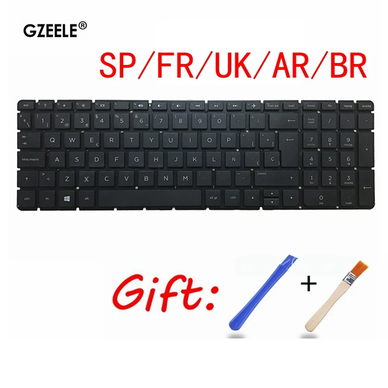 

SP/FR/UK/AR/BR keyboard For HP 250 G4 255 G4 256 G4 250 G5 255 G5 256 G5 TPN-C125 TPN-C126 15-AY 15-AF 15-BA 15-AC