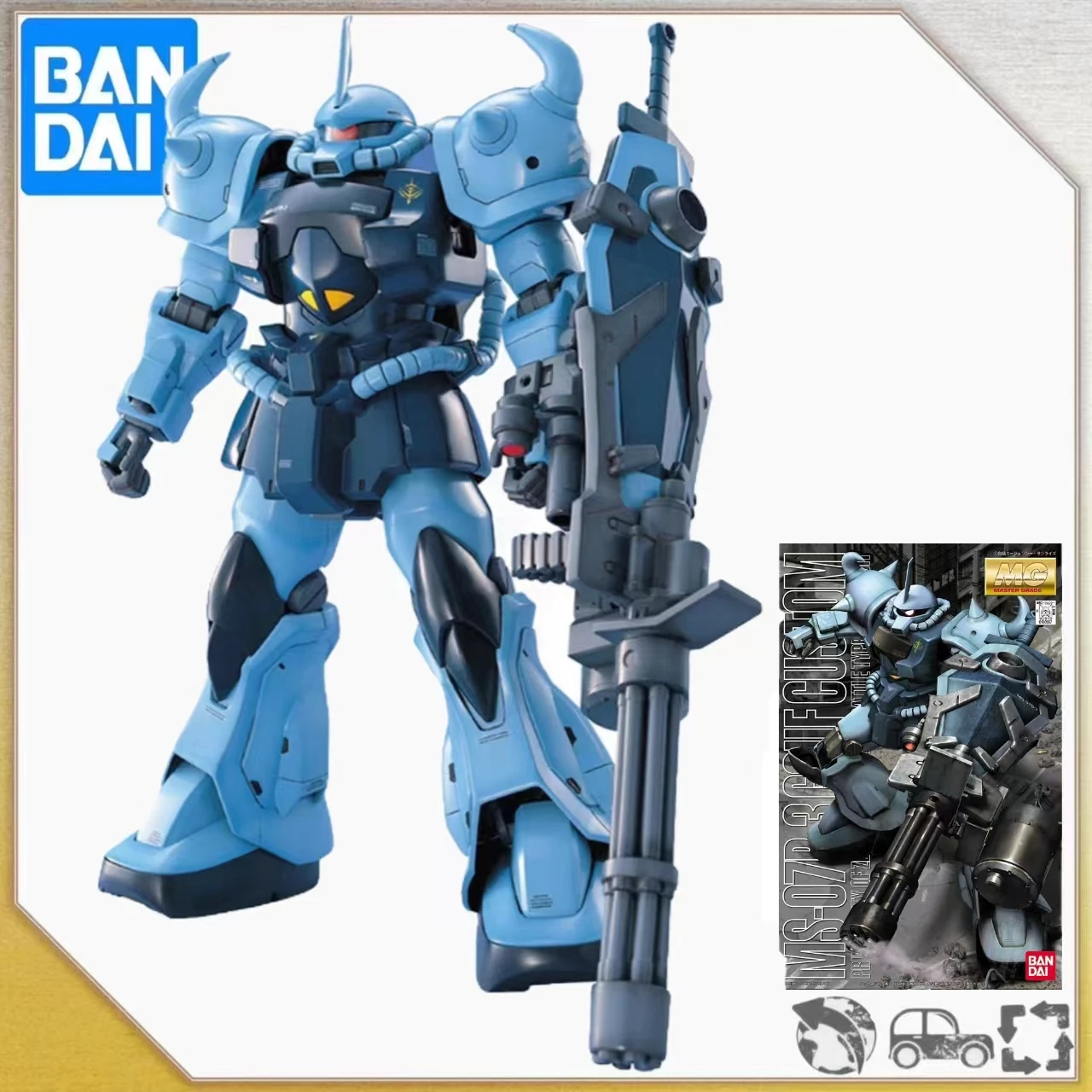Bandai MG 1/100 MS-07B-3 Gouf Custom Mobile Suit Gundam Effects Action Figure Model Modification Gift Collection