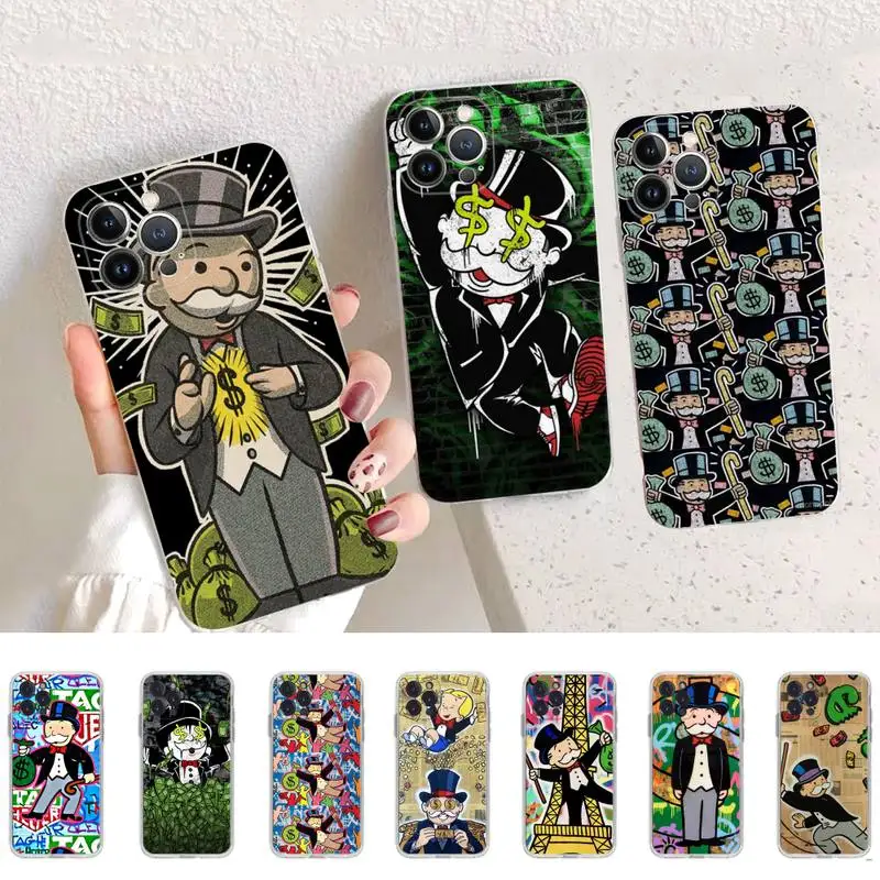 

Cartoon Dollar Monopolys Phone Case For iPhone 14 11 12 13 Mini Pro XS Max Cover 6 7 8 Plus X XR SE 2020 Funda Shell