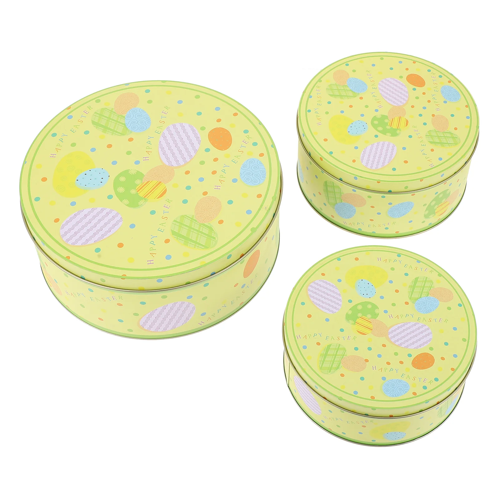 

Easter Box Tin Candy Boxes Cookie Gift Tins Tinplate Container Metal Round Biscuit Party Treat Egg Empty Cookies Jar Case