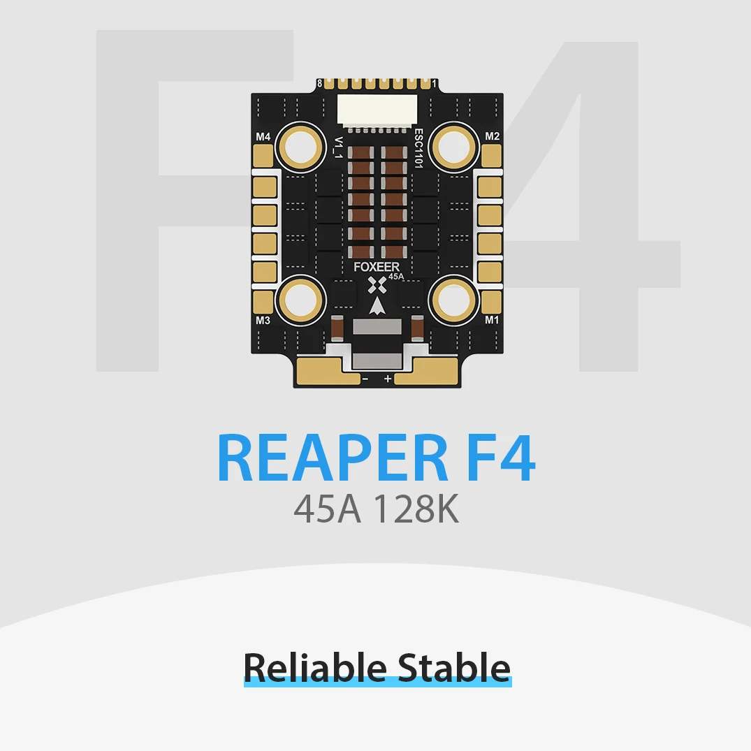 

Foxeer Reaper F4 Mini 128K 45A BL32 4 в 1 ESC 20*20 мм M3 3-6S BLHeli32 DShot150/300/600/MultiShot/ OneShot для FPV Racing